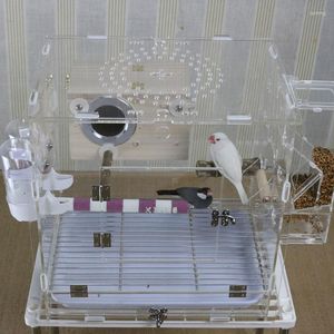 Jaulas para pájaros, jaula rectangular transparente, accesorios acrílicos de lujo grandes, Gabbia de cría por Uccelli, suministros BS50BC