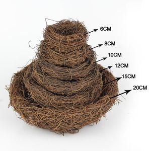 Bird Cages Vintage Round Rattan Nest Easter Handmade Craft Vine Simulation Egg Decor Props Wedding Home Party Garden Display