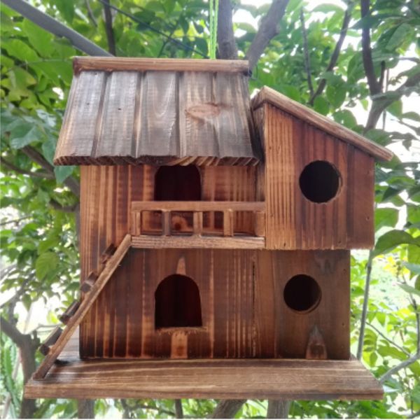 Cages à oiseaux bois conservateur nid d'oiseau extérieur étanche maison chaude pivoine perroquet boîte d'élevage cage jouet ZP6261038 221128
