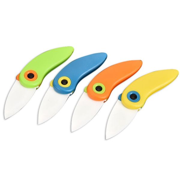 Couteau à éplucher en céramique d'oiseau outil de cuisine portable mini lame couteaux de poche coupés tranche de pique-nique motif de fruits légumes 20220223 Q2