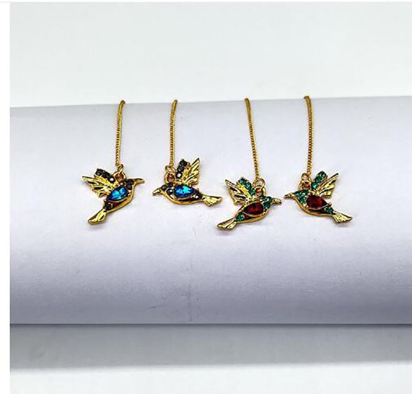 Boucles d'oreilles oiseau élégant mode Dangle Chandelie boucle d'oreille fait à la main bijoux uniques cadeau pour femmes et filles 2 couleurs au choix