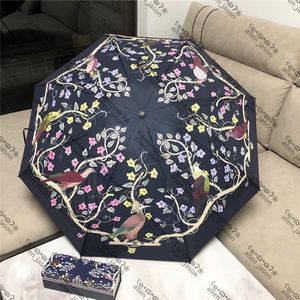 Oiseau Fleurs Parapluies Hipster Automatique Pliant Designer Parapluies Top Qualité Voyage En Plein Air De Luxe Multifonction Parapluies