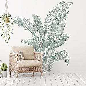 Sticker mural oiseau de paradis grande plante tropicale, autocollant en vinyle mural de décoration de maison moderne E222