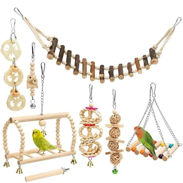 Bird Parrot Swing Toys Toys suspendus cloche pour les petites perruches CACSAULES CONURES FINCES BUDGIE MACAWS KDJK2304