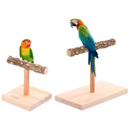 Vogel Baars Tafelstandaard Natuurlijke Houten Tak T-vorm Bar Slijpen Training Speelgoed voor Valkparkieten Conures Parkieten Dwergpapegaaien