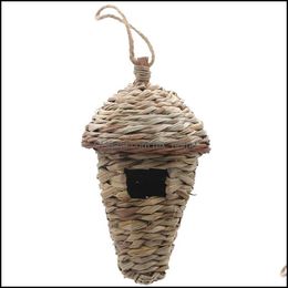 Bird Pet Supplies Home Gardenbird House, Winter House for Outside Hanging, Grass Hand Woven Nest House, Natural Hut Outdoor, Birdhouse Kids, So, dus