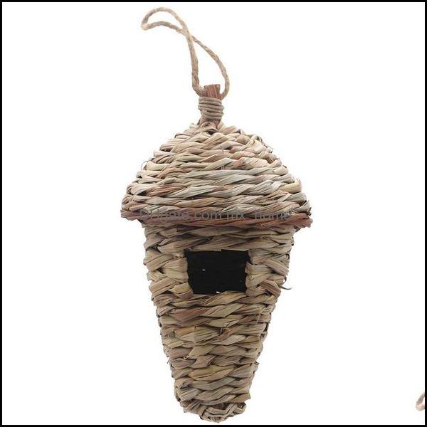 Bird Pet Supplies Home Gardenbird House, maison d'hiver pour accrocher à l'extérieur, maison de nid tissée à la main en herbe, cabane naturelle en plein air, nichoir pour enfants, donc