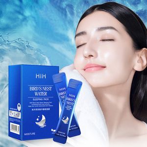 Masque de sommeil à l'eau Nid d'oiseau Lot de 20 unités Hydratation sans rinçage Hydratant Raffermissant Éclaircissant Nuit paresseuse Film congelé Rétrécissement des pores Soins de la peau du visage