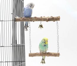Ejercicio de swing de pájaros trepando puesta de juego loro de madera soporte polo de juguete muelle de pico de pico accesorios de jaula de pájaros