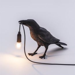 Lampe de table oiseau Seletti italien lumière oiseau Led lampe de bureau Animal oiseau chanceux salon chambre lampe de chevet décor à la maison luminaires 10335b