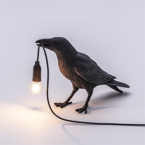 Lámpara de mesa con forma de pájaro, luz italiana Seletti, lámpara de escritorio Led con forma de pájaro, lámpara de noche para sala de estar, dormitorio, accesorios de decoración para el hogar, 10293M