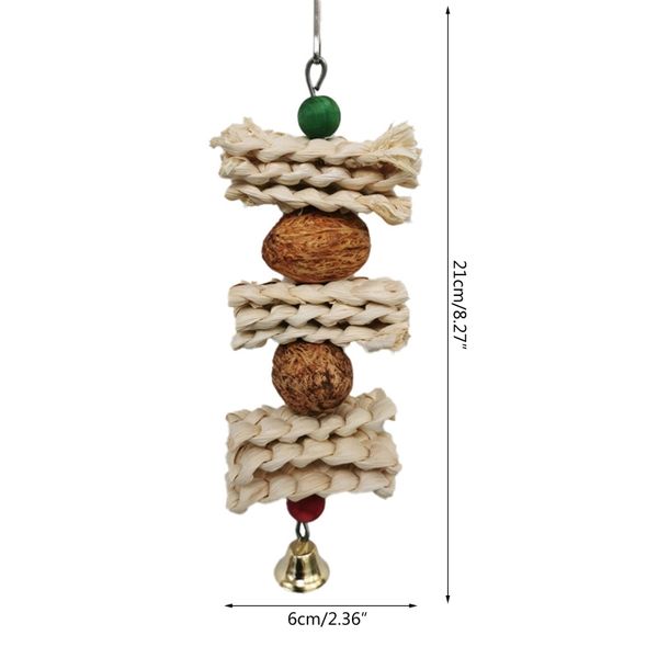 Juguetes para pájaros masticando juguete loro mordisco de jaula de maíz cáscaras de maíz cuentas de madera juguetes de entretenimiento para loros pequeños y medianos pájaros