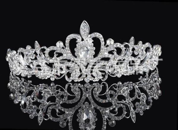 Birdal Crowns Nouveaux bandeaux Bandes de cheveux Coiffes Bijoux de mariage de mariée Accessoires Cristaux d'argent Strass Perles HT067205411