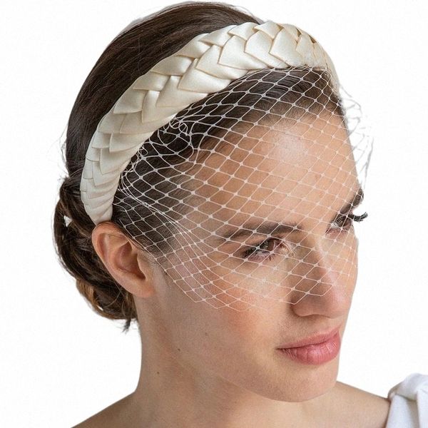 Birdcage Veil Face Veil White Champagne Wedding Headdr para mujeres Elegante fiesta Accories Headdr Veil Fascinators 2022 I8ib #