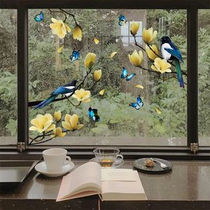 Birds Stickers Window Art Decorative Anti-Collision to Bird Strike Glass Wall Flowers Flowers Sticker Static Sticker Sticker Decor for Home House