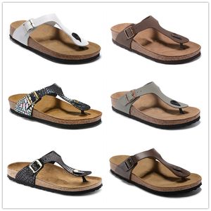 Birk nieuwste gizeh kurk slippers flipflops Caliente Verano Hombres Beach Sandals Mujeres Sandalias planas zapatillas de corcho unisex zapatos casuales 34-47