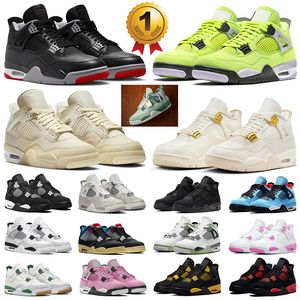 Jordan 4 Bred Reimagined 4 Jorden Jordan4s Retro Basketball Shoes Men Women First Class 4s Metallic Gold White Thunder Military Black【code ：L】Sports Sneakers Trainers Dhgate