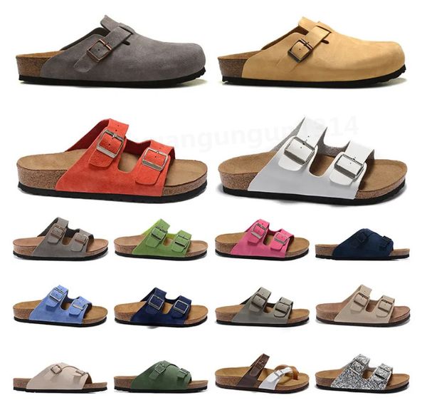 BIRKENS TOCK Arizona Designer Sandales Hommes Femmes Microfibre Birko-Flor Diapositives Sliders Boston Mules Douces Semelle Intérieure Sabots Intérieur Pantoufle Flip Flop Pantoufles Chaussures m8