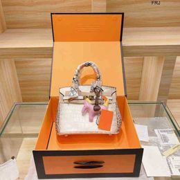 Birkinbag Designer Sacs Birki Handbags Tote Tote Birkis Alligator 25cm Totes Platinum Pony Lady Handsbag a