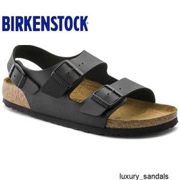 Birknstocks Sandal Pantoufles Sandales pour hommes et femmes Birknstocks Pantoufles en liège pour hommes et femmes Pin d'eau Sandales de conduite décontractées à deux ceintures Milano HBQU