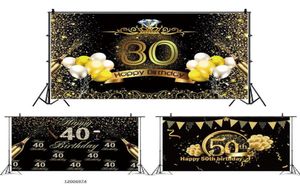 Verjaardagsachtergrondinrichting Happy 30th 40th 50th Birthday Party Decor Adult 30 40 50 jaar jubileum feestvoorraden8710255