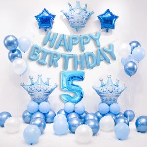 Ballons d'anniversaire à hélium en aluminium, décorations de fête de 1er anniversaire pour bébé garçon et fille, réception-cadeau pour enfants