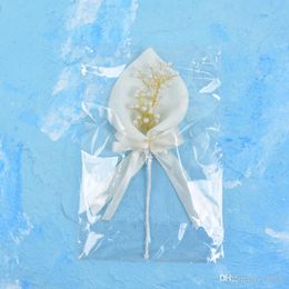 Verjaardagstaart Insert Calla Lily Pearl Flower Flag Dessert Tafel Plugin Wedding Decorate Supplies Bowknot Paper Creative 2 8xHC1