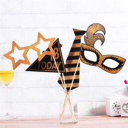 Décorations d'anniversaire 18e stand photo accessoires fête garçons filles disco chapeau valentines joyeux bachelorette access