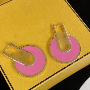 Verjaardag Geschenk oorbellen Geometrie Hollow Design Charm Women Pink Cute Dange Eardrop