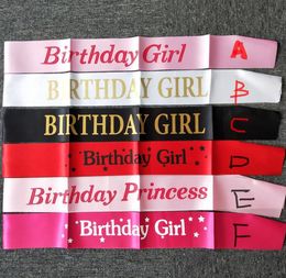 Verjaardag Girl Sash Soft Satin Party Gunsten 16e 18e 21e 25e 30e 40e 50e Sjerpen Groot feestartikelen en decoraties