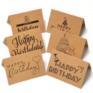 Verjaardag wenskaart blanco handgeschreven Kraft papieren kaart verjaardagsfeestje uitnodiging