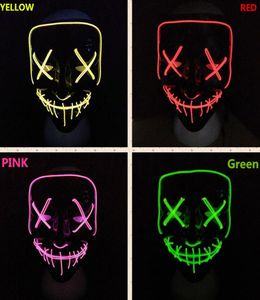 Anniversaire Halloween Mask LED Light Up Party Masks the Purge Election Year Great Funny Masks Festival Cosplay Supplies Glow in Dark1433008