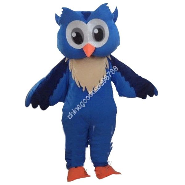 Cumpleaños Ventas calientes Búho azul Traje de mascota Halloween Navidad Fiesta de lujo Vestido Personaje de dibujos animados Traje Traje Carnaval Unisex Adultos Traje