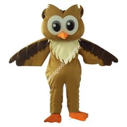 Verjaardag Hot Sales Brown Owl Mascot Kostuum Halloween Kerst Fancy Draai Catoon Character Outfit Pak Carnival Unisex volwassenen Outfit