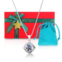 Verjaardag moeders dag sieraden geschenken voor vrouwen-925 sterling zilver 1-karaat Moissanite Diamond ketting Valentijnsdag cadeau in sierlijke geschenkdoos (oneindig)