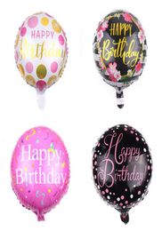 Décor de fête d'anniversaire ballons ronds imprimés 18 pouces joyeux anniversaire ballons en aluminium ballons enfants toys ballons gonflables bh8693319