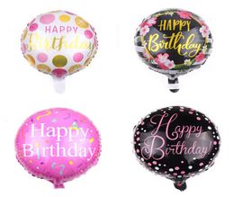 Décor de fête d'anniversaire ballons ronds imprimés 18 pouces joyeux anniversaire ballon en aluminium ballons enfants toys ballons gonflables bh7999533