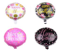 Décor de fête d'anniversaire ballons ronds imprimés 18 pouces joyeux anniversaire ballon ballon en aluminium ballons enfants toys ballon gonflable bh4779365