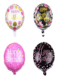 Décor de fête d'anniversaire ballons ronds imprimés 18 pouces joyeux anniversaire ballon en aluminium ballons enfants toys ballons gonflables bh6703056