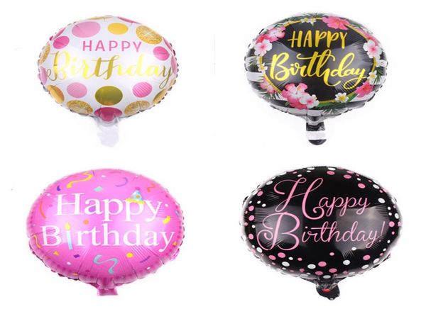 Décor de fête d'anniversaire ballons ronds imprimés 18 pouces ballon joyeux anniversaire ballons en aluminium jouets pour enfants ballon gonflable BH1800286