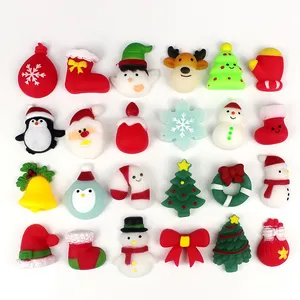 Kawaii Squishies Mochi Squishy Toys para niños Navidad Mini juguetes para aliviar el estrés premios en el aula regalo de cumpleaños Goodie Bag Stuffers