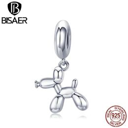 Bisaer 925 Sterling Silver Balloon Dog Tools Charms Puppet Beads Fit Beads for Silver 925 Jewelry Making ECC981 Q0225323H