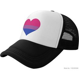 Bandera del Orgullo Bisexual, sombrero de corazón de amor, gorra de béisbol LGBT transgénero, gorra vaquera del Orgullo Gay del arco iris