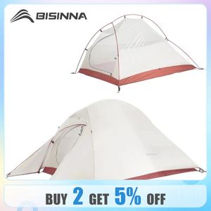 BISINNA tente de Camping ultralégère sac à dos tente 20D Nylon imperméable randonnée en plein air tente de voyage tente de cyclisme 1-2 personne 240223