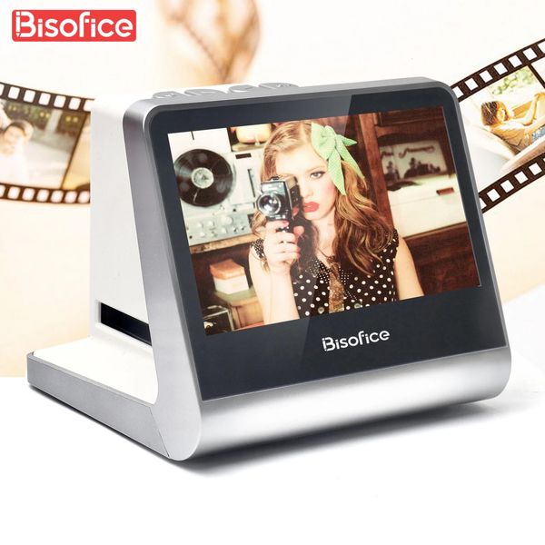 Bisofice Escáner de películas y diapositivas con 5 pantallas LCD plegable novedad para 135 Film3624mm126KPK 110 FilmSuper8 240318