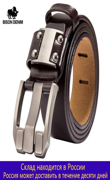 Bison Denim Men039s Jeans boucle ardillon en cuir de vachette véritable ceintures Vintage marque ceinture sangle ceinture pour hommes mâle N713501587814