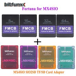 Bitfunx Fortuna FMCB PS2 Card OPL 1.2.0 pour MX4SIO SIO2SD TF / SD Carte Adaptateur pour PlayStation2 Slim Game Consoles