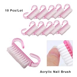 Bits 10 pcs / lot en acrylique brosse à ongles Nail Art Manucure Pédicure Soft Repousser la poussière Nettoyage des brosses à ongles