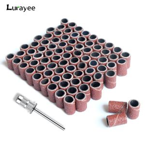 Bits 100/50/25 pcs nagel schuurringbanden elektrische manicure nagelboorbits 80/120/180 grit gel nagellakverwijdering pedicure tool