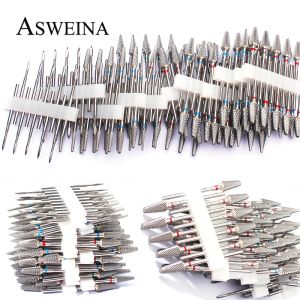 Bits 10pc / set ongles Drill Bits Carbide Manucure Forets Milling Cutters Kits Gel Polish Remover Files